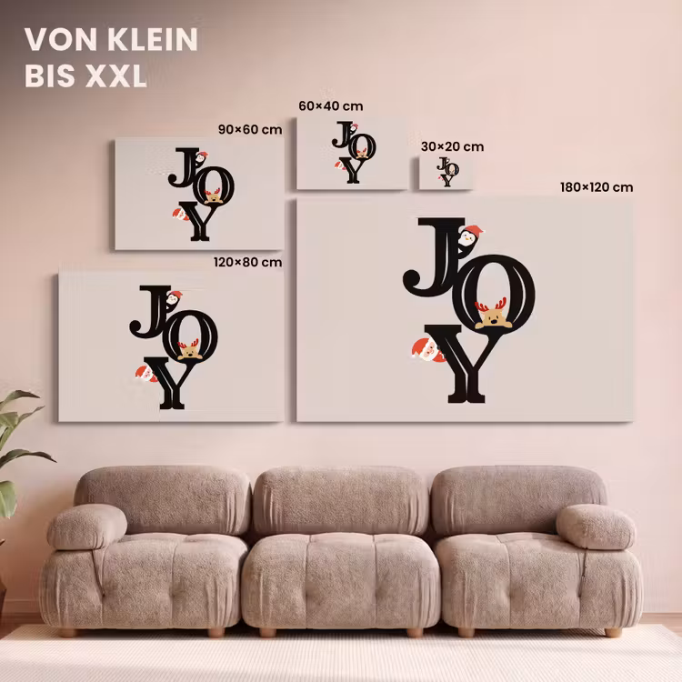 Leinwandbild - Joy – Animation – Schwarz – Weihnachten — 6