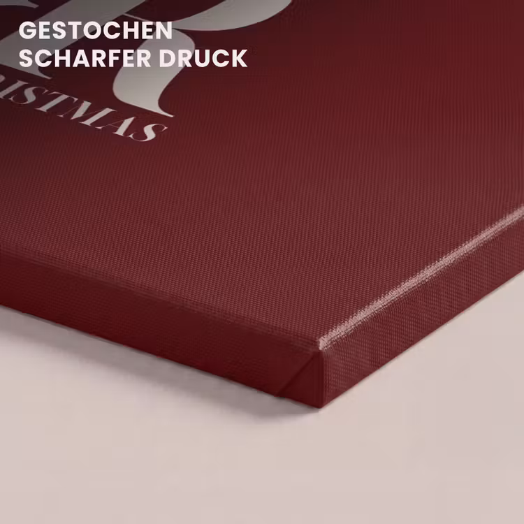 Leinwandbild - Merry – Text – Dunkel – Rot — 4
