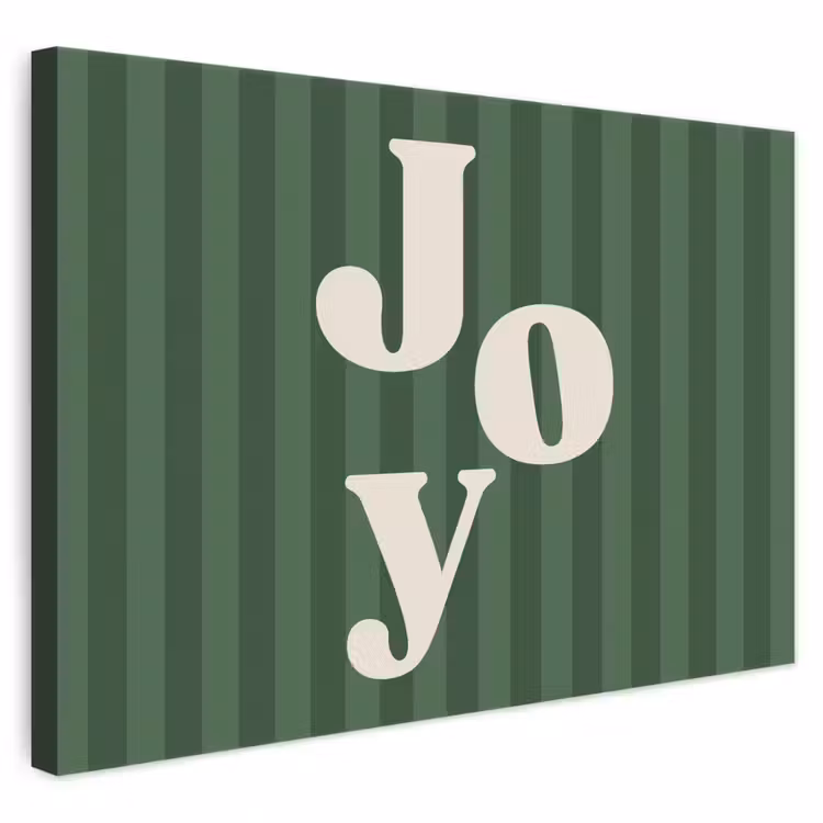 Leinwandbild - Joy – Weihnachten – Text – Grün — 1