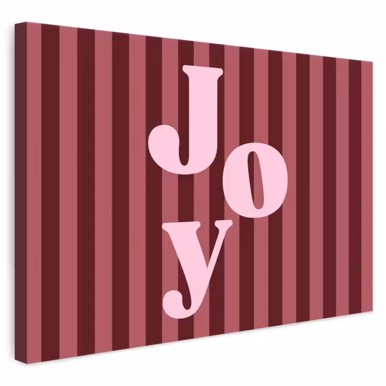 Leinwandbild - Joy – Weihnachten – Text – Rosa — 1