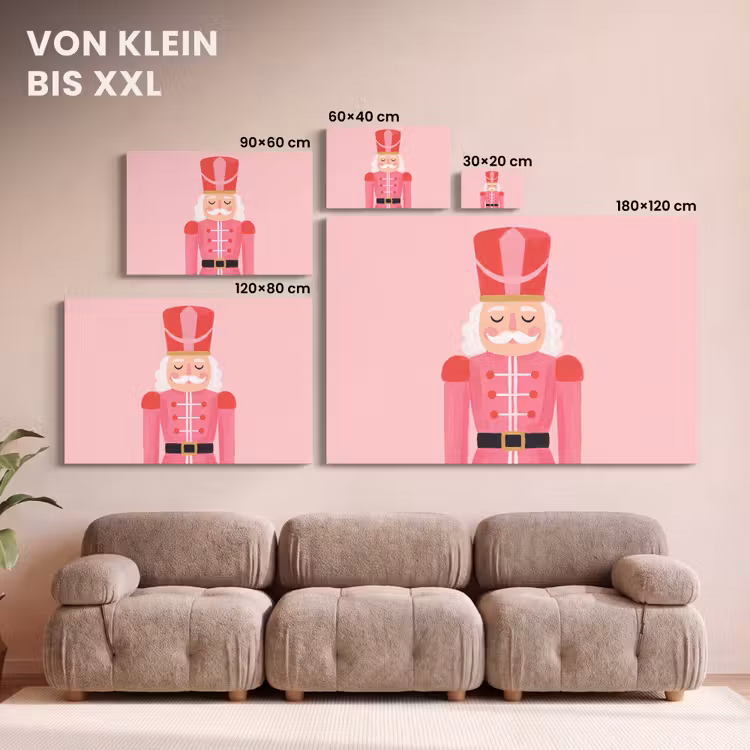 Leinwandbild - Nussknacker – rosa Illustration — 6