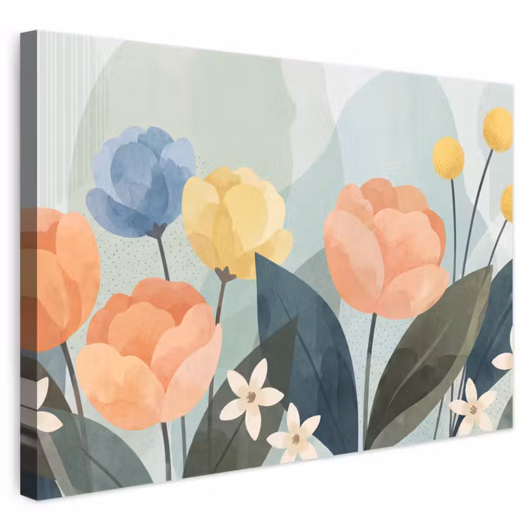 Leinwandbild - Blumen – Abstrakt – Farbenfroh — 1