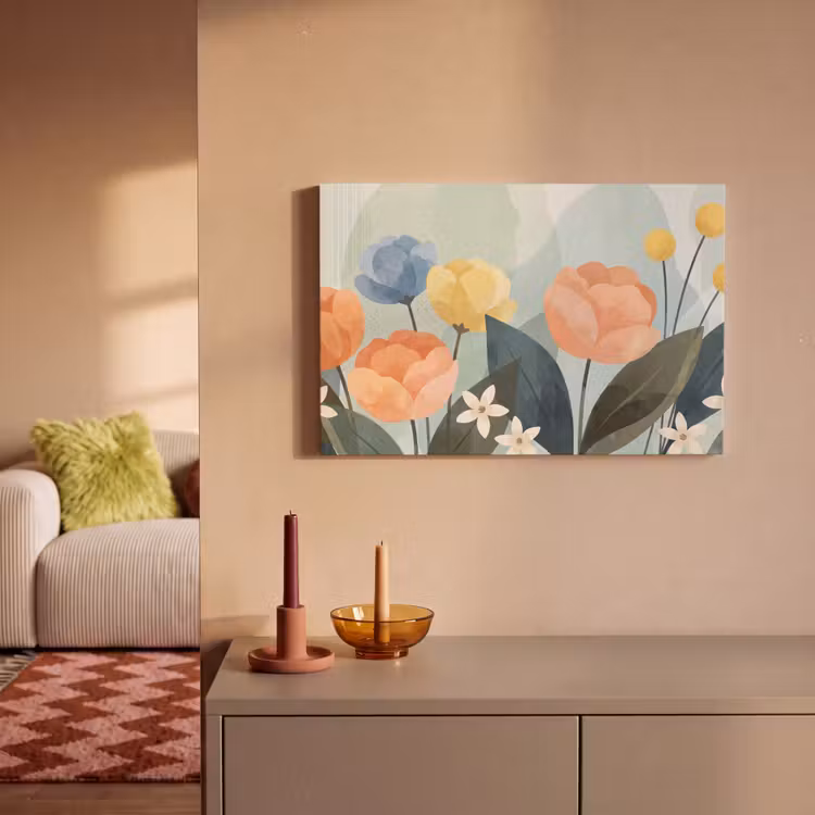 Leinwandbild - Blumen – Abstrakt – Farbenfroh — 2
