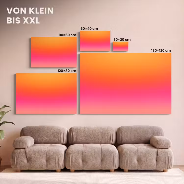 Leinwandbild - Farbverlauf – Orange – Rosa — 6