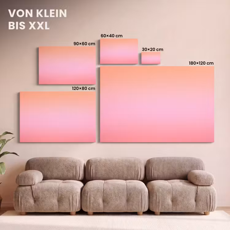 Leinwandbild - Farbverlauf – Rosa – Orange — 6