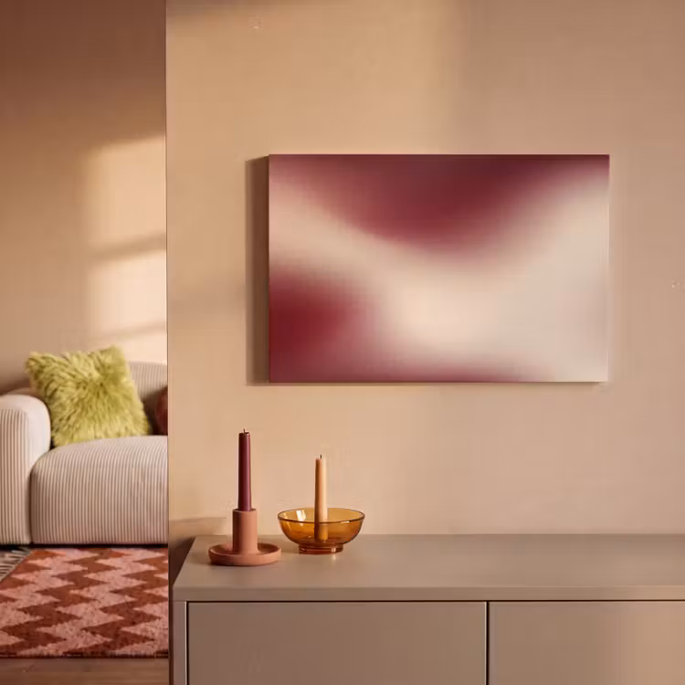 Leinwandbild - Farbverlauf – Rot – Beige — 2