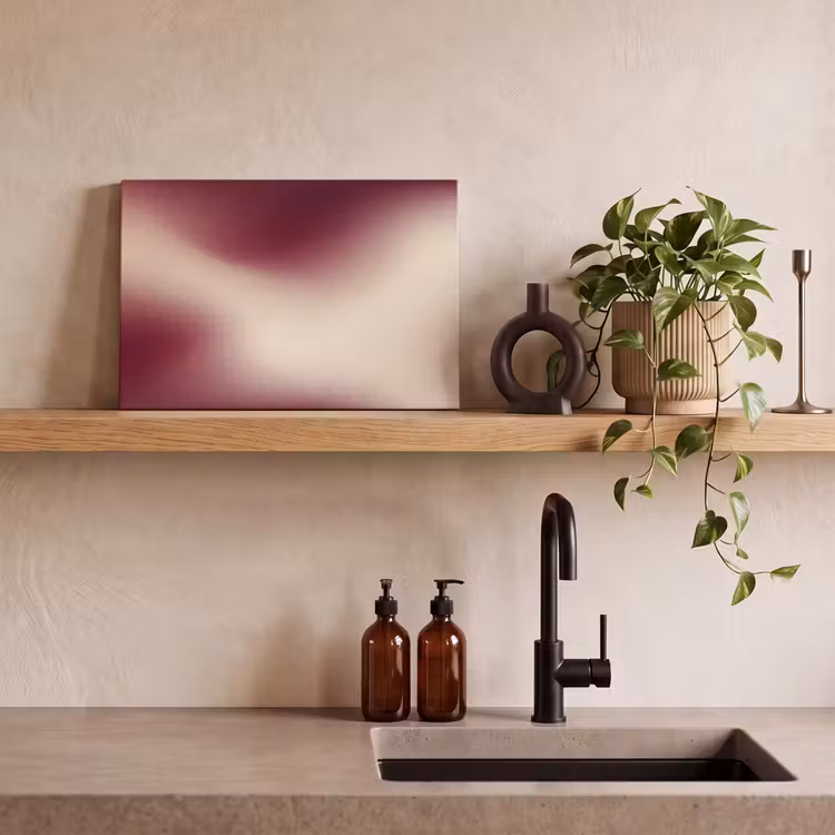 Leinwandbild - Farbverlauf – Rot – Beige — 3