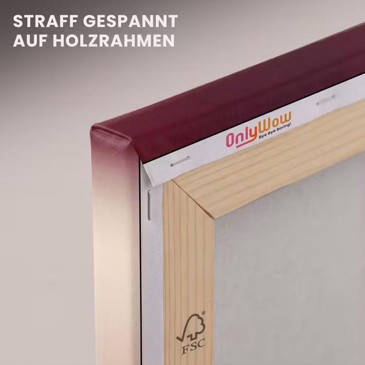 Leinwandbild - Farbverlauf – Rot – Beige — 5