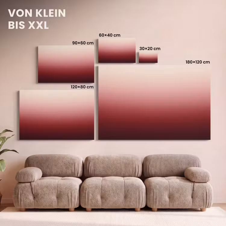 Leinwandbild - Farbverlauf – Rot – Rosa — 6