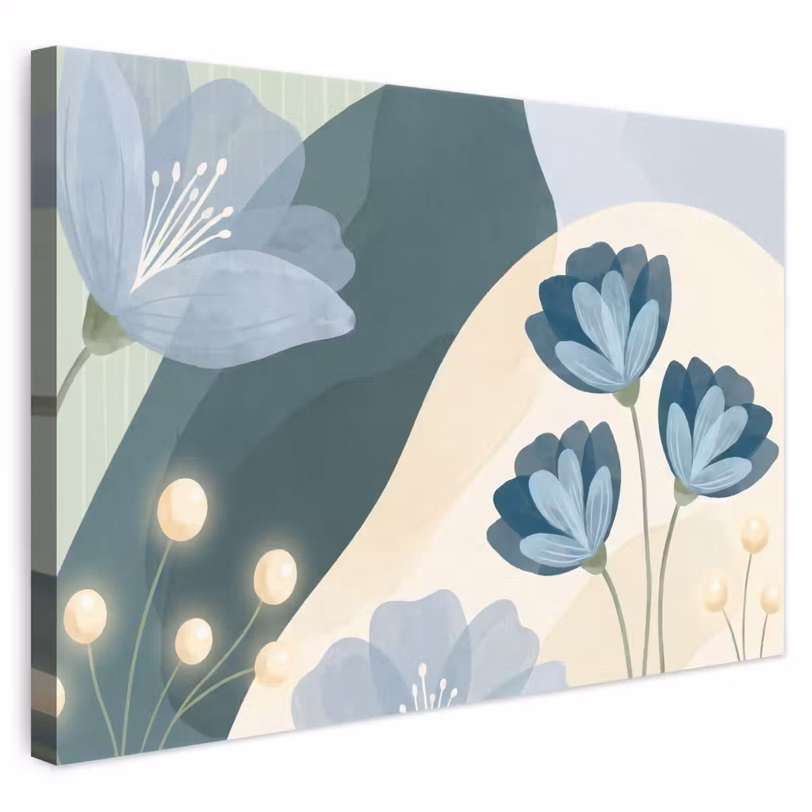 Leinwandbild - Blumen – Abstrakt – Blau — 1