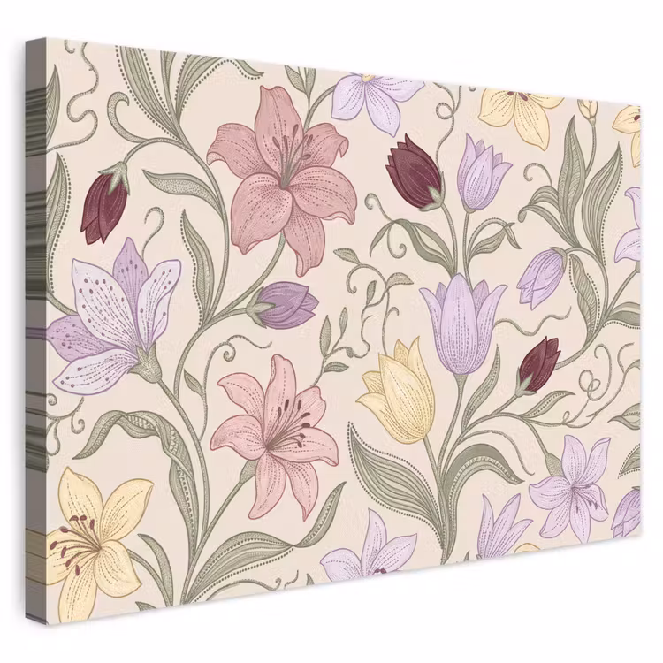 Leinwandbild - Blumen – Illustration – Botanik — 1
