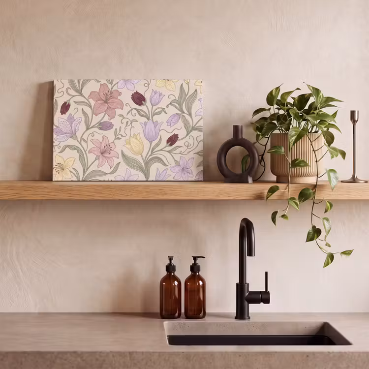 Leinwandbild - Blumen – Illustration – Botanik — 3