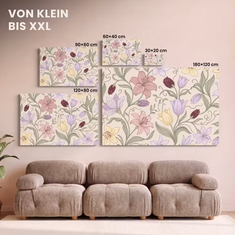 Leinwandbild - Blumen – Illustration – Botanik — 6