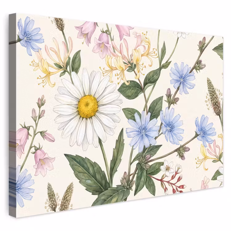 Leinwandbild - Botanisch – Illustration – Farbenfroh — 1