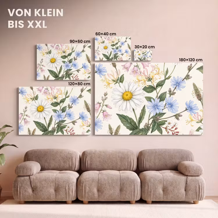 Leinwandbild - Botanisch – Illustration – Farbenfroh — 6