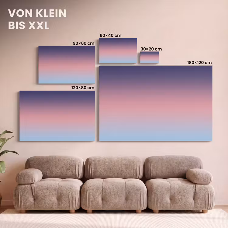 Leinwandbild - Farbverlauf – Lila – Rosa — 6