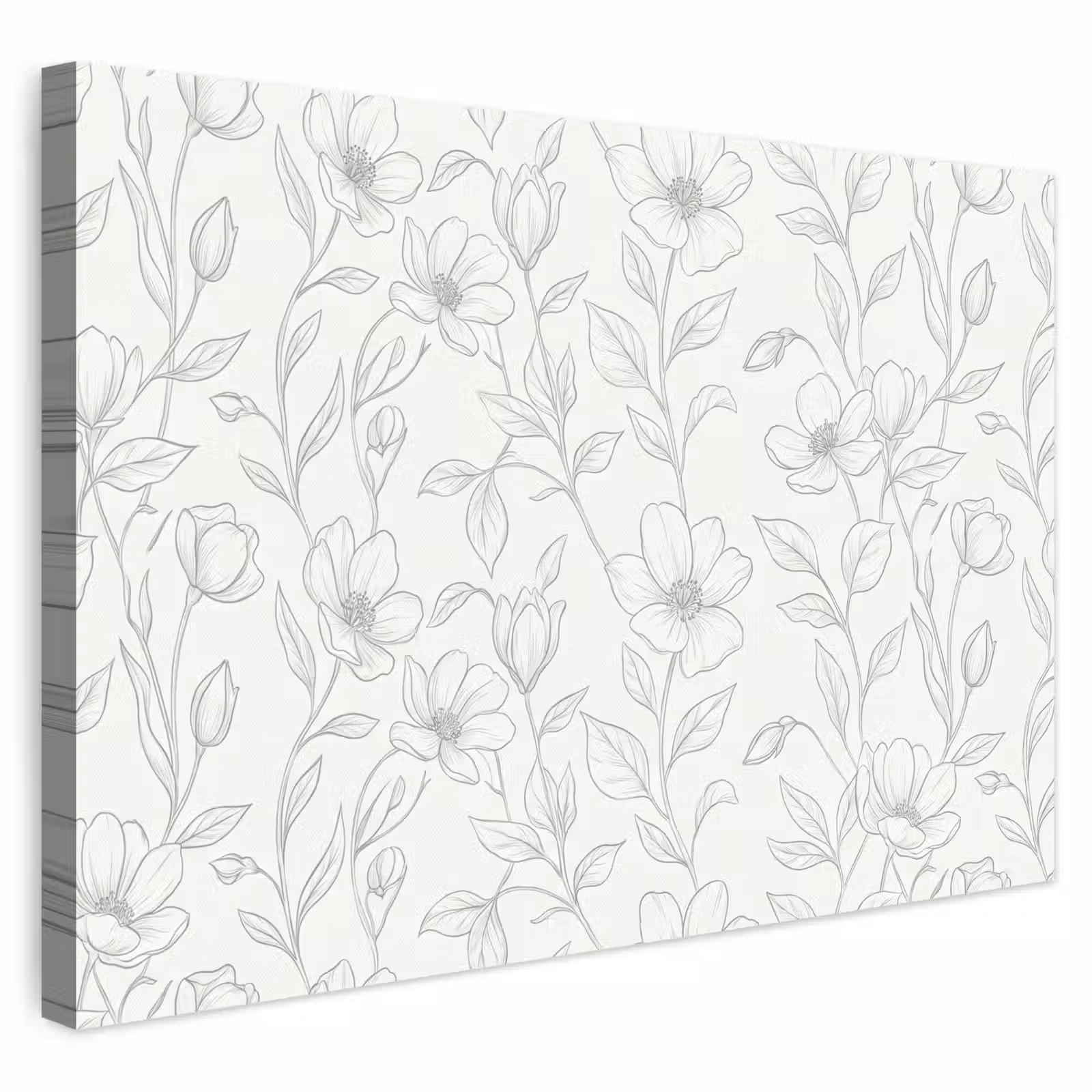 Leinwandbild - Blumen – Linien – Muster — 1