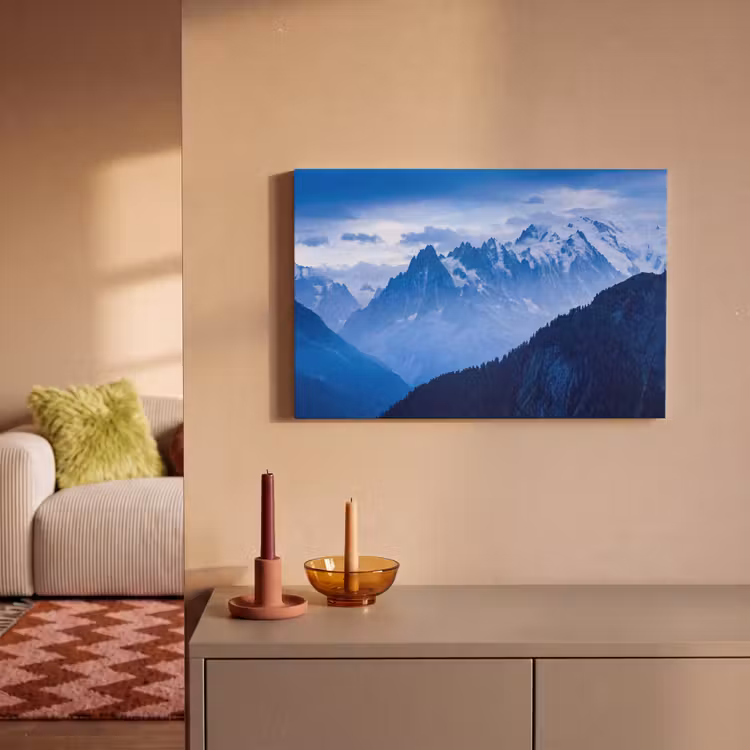 Leinwandbild - Berge – Schnee – Blau — 2