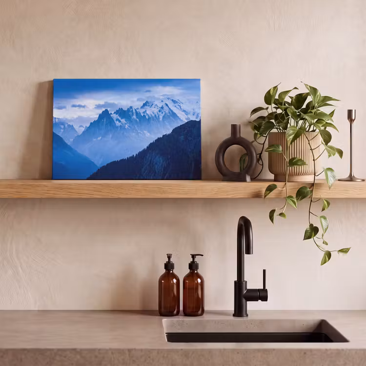 Leinwandbild - Berge – Schnee – Blau — 3