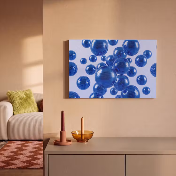 Leinwandbild - Blaue Discokugel — 2