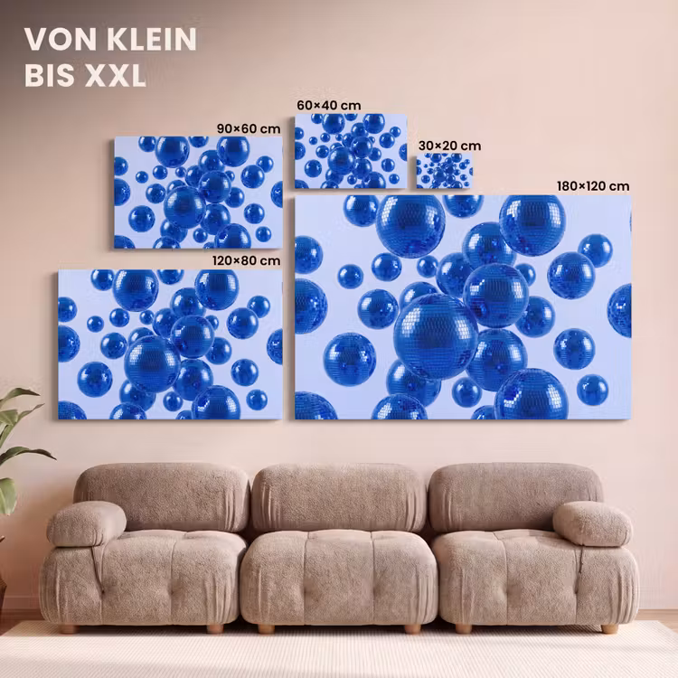 Leinwandbild - Blaue Discokugel — 6