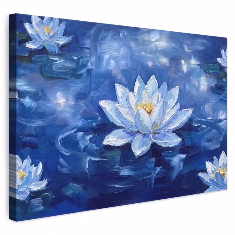 Leinwandbild - Blaue Seerose – Wasser — 1