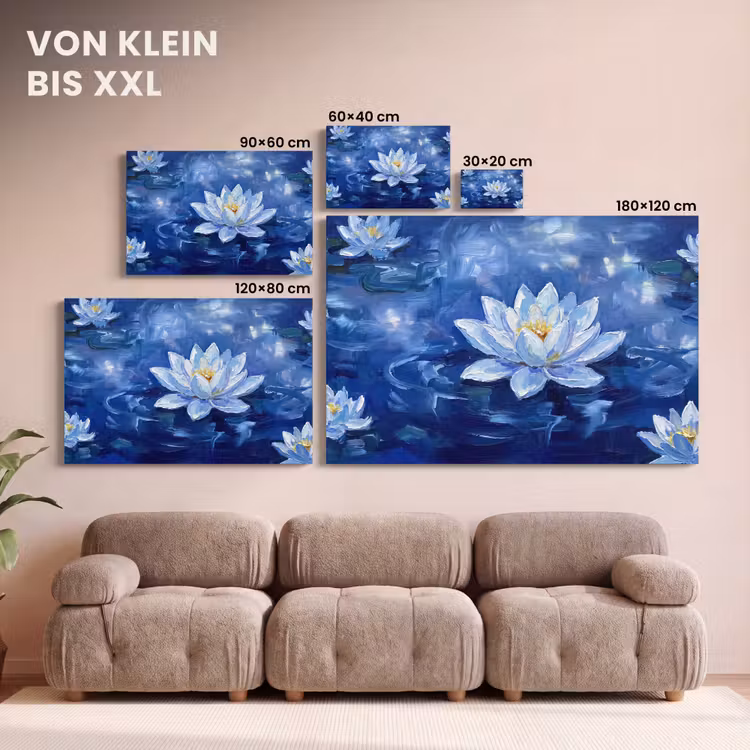 Leinwandbild - Blaue Seerose – Wasser — 6