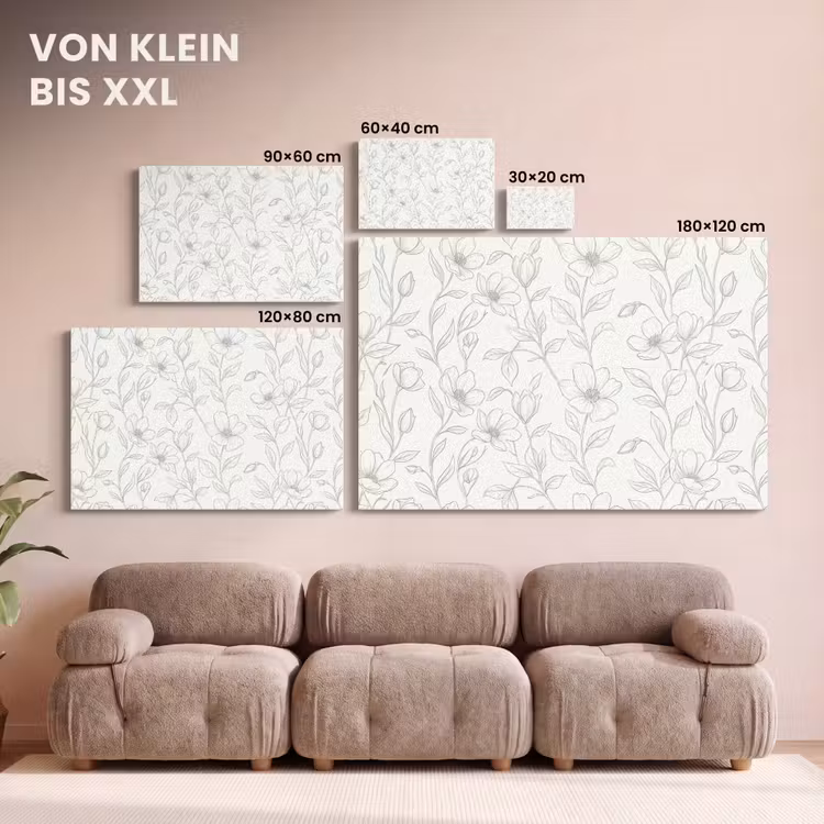 Leinwandbild - Blumen – Linien – Muster — 6
