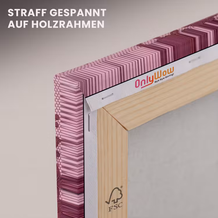 Leinwandbild - Bordeauxrotes Spitzenmuster — 5