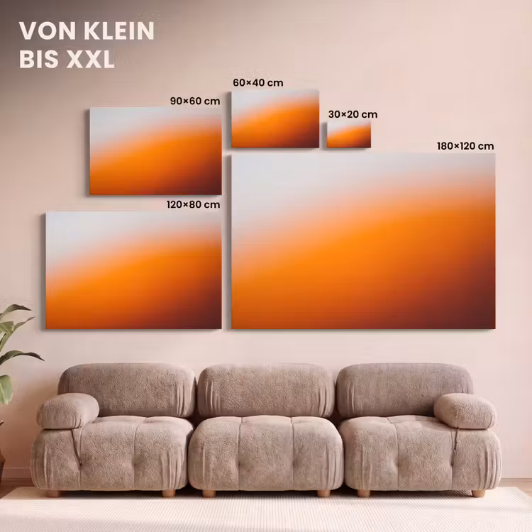 Leinwandbild - Farbverlauf – Orange – Abstrakt — 6