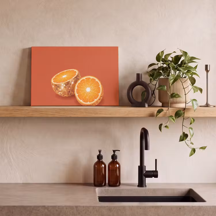 Leinwandbild - Früchte – Disco – Gold — 3
