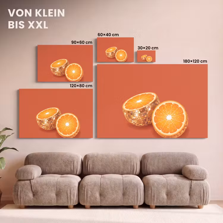 Leinwandbild - Früchte – Disco – Gold — 6