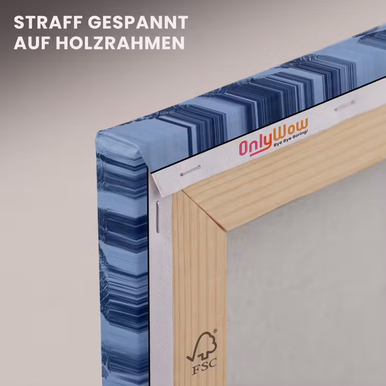 Leinwandbild - Lippen – Muster – Blau — 5