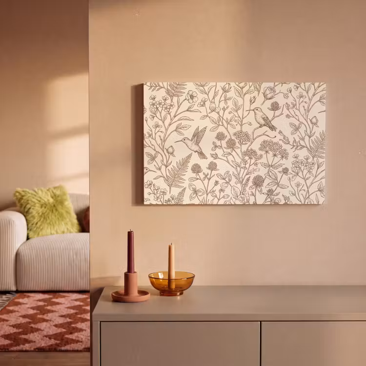 Leinwandbild - Natur – Vögel – Zeichnung — 2