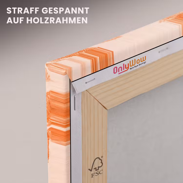 Leinwandbild - Orangefarbene Kussabdrücke – Liebe — 5