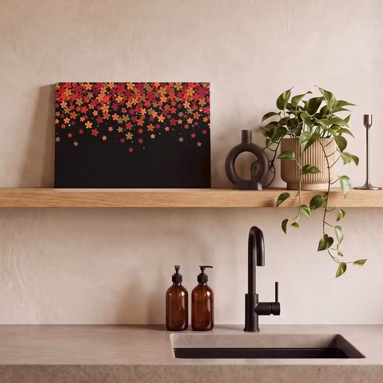 Leinwandbild - Blumen – Abstrakt – Orange — 3