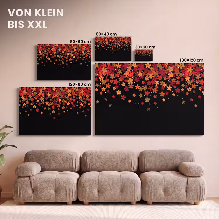 Leinwandbild - Blumen – Abstrakt – Orange — 6