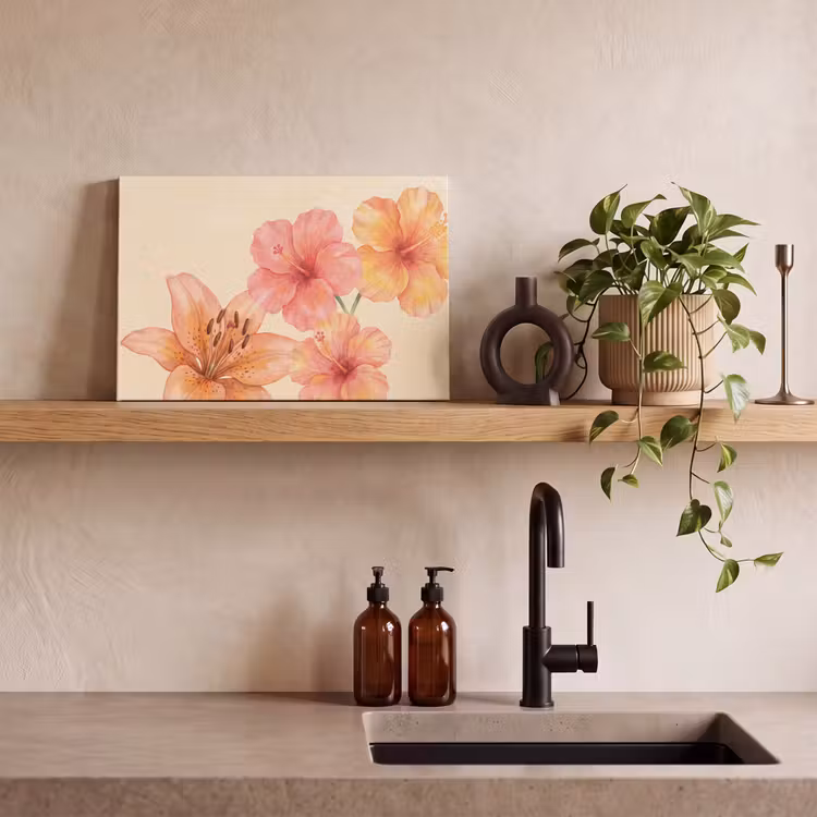 Leinwandbild - Blumen – Aquarell – Natur — 3