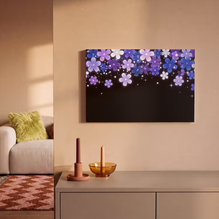Leinwandbild - Blumen – Lila – Modern — 2