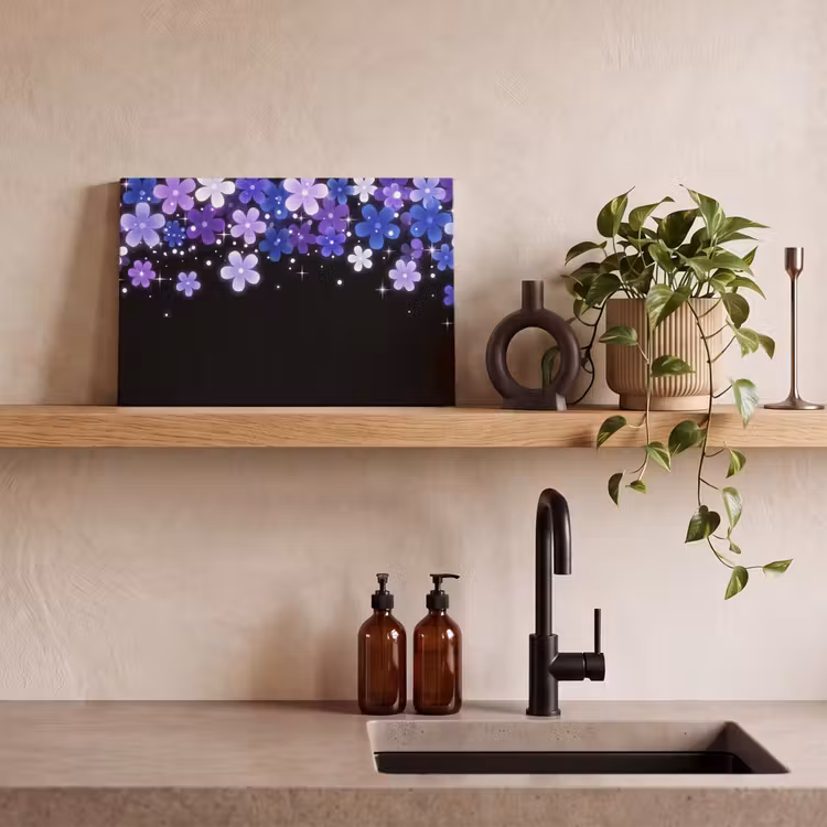 Leinwandbild - Blumen – Lila – Modern — 3