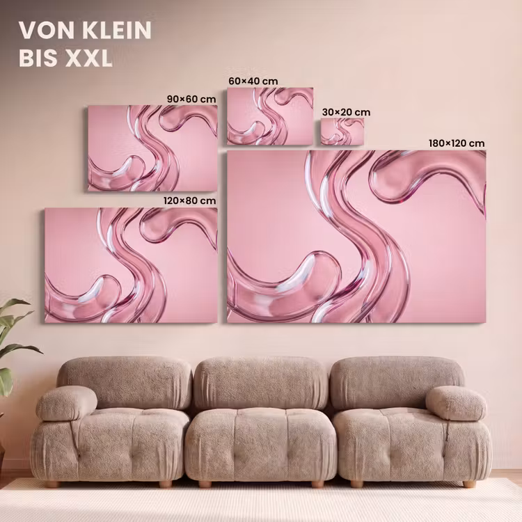 Leinwandbild - Form – Abstrakt – Rosa — 6