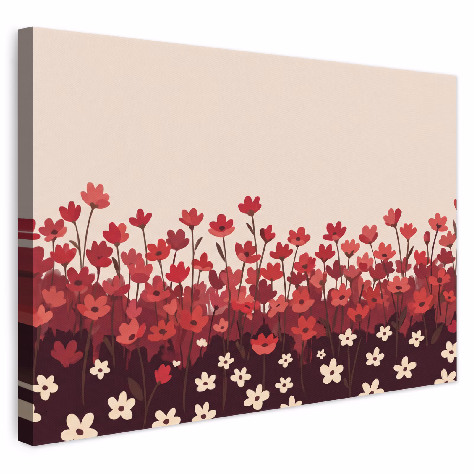 Leinwandbild - Blumen – Rot – Natur — 1