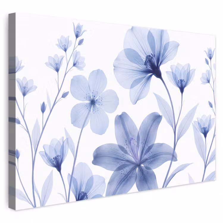 Leinwandbild - Blaue Blumen – Natur — 1