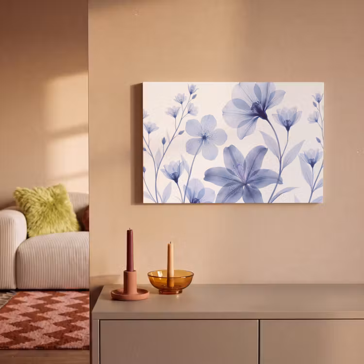 Leinwandbild - Blaue Blumen – Natur — 2