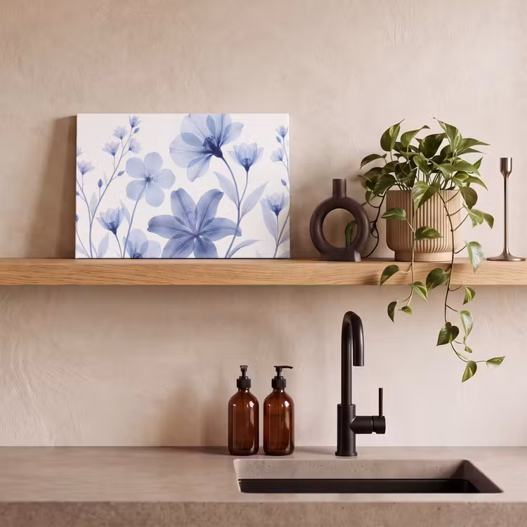 Leinwandbild - Blaue Blumen – Natur — 3