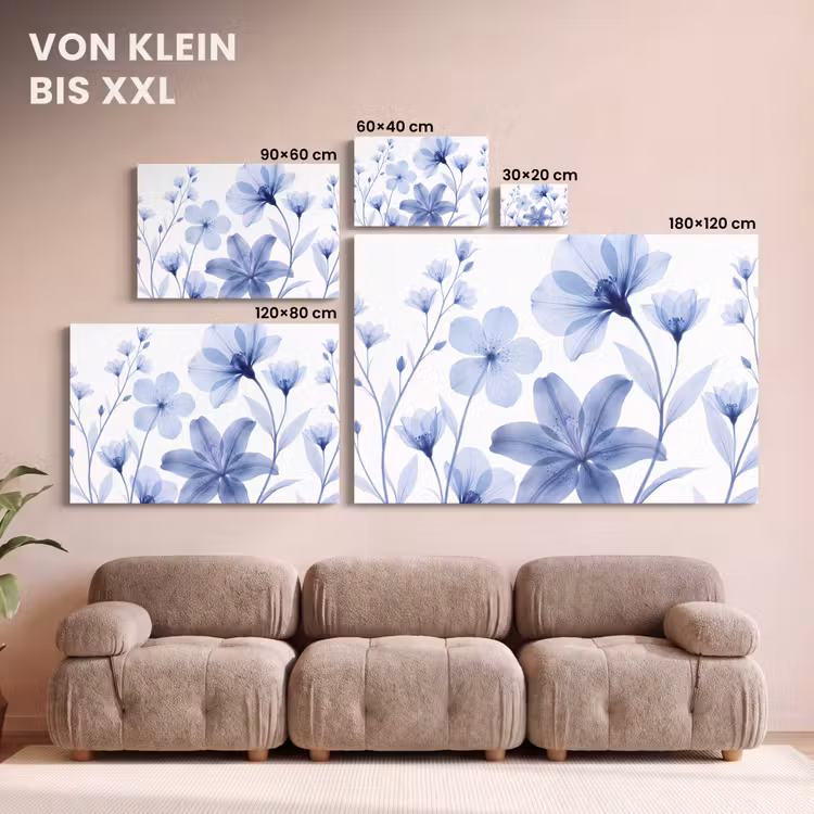 Leinwandbild - Blaue Blumen – Natur — 6