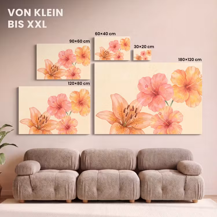 Leinwandbild - Blumen – Aquarell – Natur — 6
