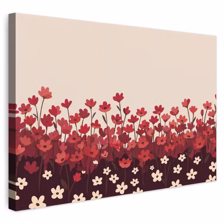 Leinwandbild - Blumen – Rot – Natur — 1