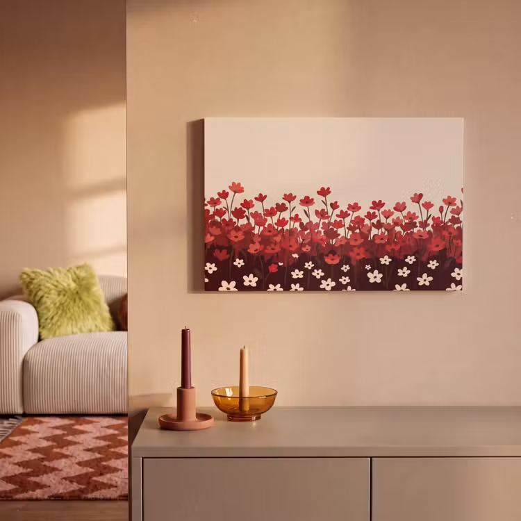 Leinwandbild - Blumen – Rot – Natur — 2