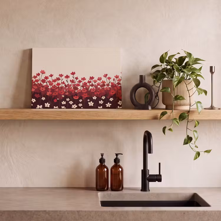 Leinwandbild - Blumen – Rot – Natur — 3
